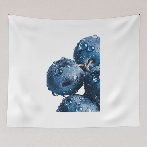 Item preview, Macro Blue Grapes with Water Droplets designed and sold by Creatby7030.