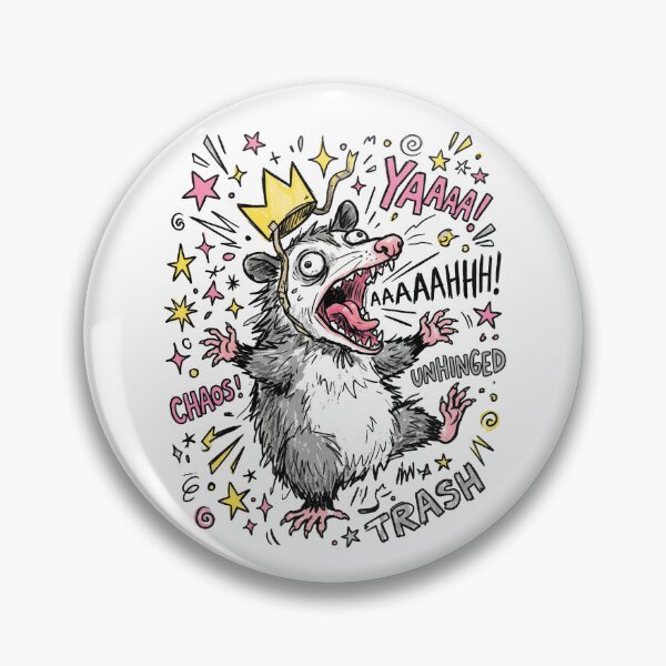 Item preview, Unhinged Chaos Possum – Funny Meme Trash King Illustration designed and sold by KAYJAY DESIGNS.