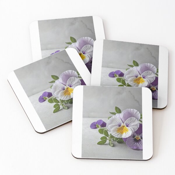 Item preview, Delicate Pansy Flowers on Marble designed and sold by Creatby7030.