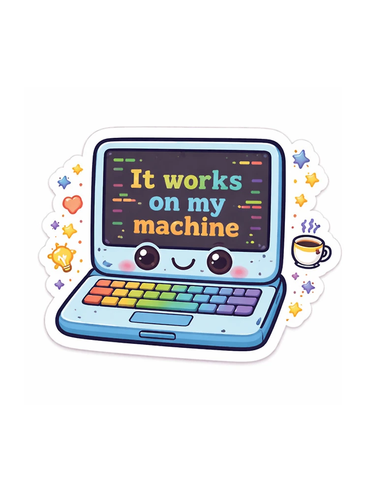 Thumbnail 5 of 5, iPhone Case, It Works on My Machine Funny Coding Sticker | Programmer Humor Laptop Design designed and sold by CodingPrintHub.