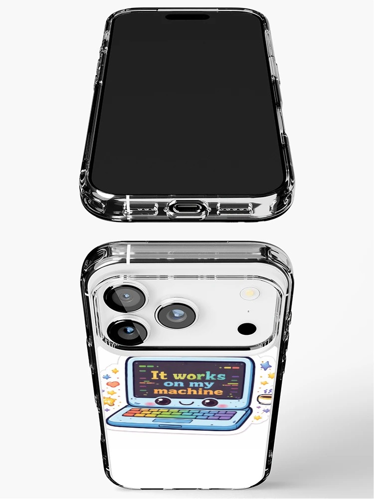 Thumbnail 3 of 5, iPhone Case, It Works on My Machine Funny Coding Sticker | Programmer Humor Laptop Design designed and sold by CodingPrintHub.