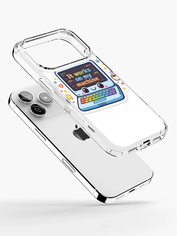 Thumbnail 2 of 5, iPhone Case, It Works on My Machine Funny Coding Sticker | Programmer Humor Laptop Design designed and sold by CodingPrintHub.