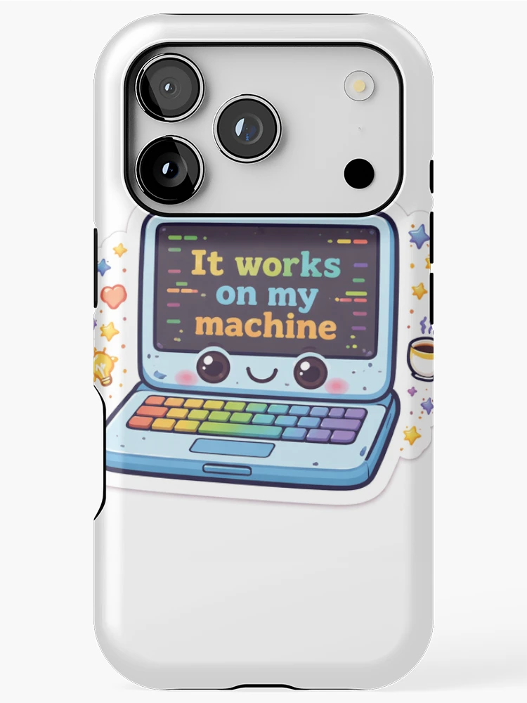 Thumbnail 1 of 4, iPhone Case, It Works on My Machine Funny Coding Sticker | Programmer Humor Laptop Design designed and sold by CodingPrintHub.