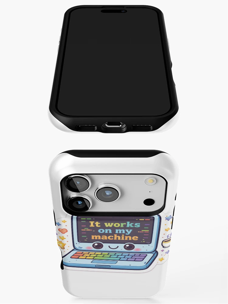 Thumbnail 3 of 4, iPhone Case, It Works on My Machine Funny Coding Sticker | Programmer Humor Laptop Design designed and sold by CodingPrintHub.