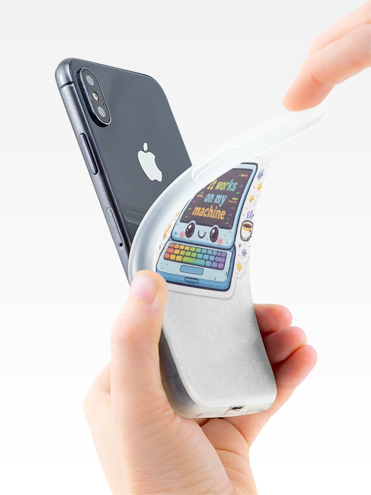 Thumbnail 4 of 5, iPhone Case, It Works on My Machine Funny Coding Sticker | Programmer Humor Laptop Design designed and sold by CodingPrintHub.