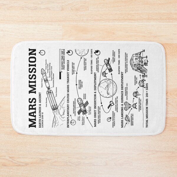 Item preview, Mars Mission Manned Space Flight Launch Landing Diagram designed and sold by GrandeDuc.