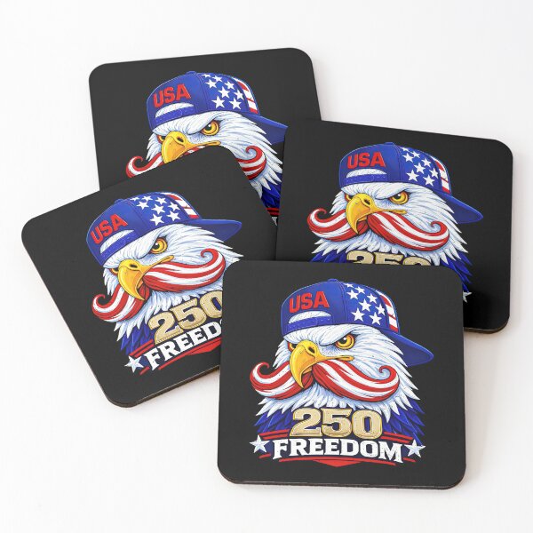 Item preview, Eagle having Handlebar mustache 250 Years Freedom 250th Anniversary USA 4th of July designed and sold by koffmannohe.