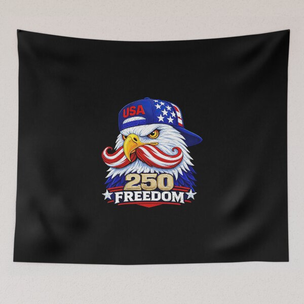 Item preview, Eagle having Handlebar mustache 250 Years Freedom 250th Anniversary USA 4th of July designed and sold by koffmannohe.
