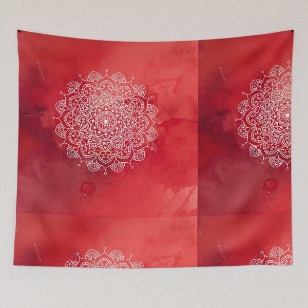 Item preview, Elegant White Mandala Design on Red Background designed and sold by Cutethings3.