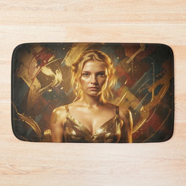 Item preview, Golden Abstract Portrait Art with Mystic Energy and Color Flow in Modern Style   designed and sold by FotoworldEdel.