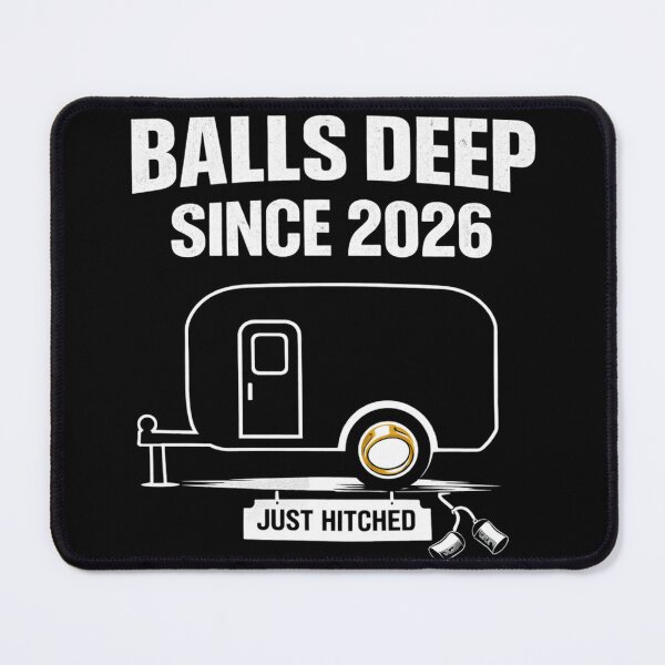 Item preview, Balls Deep Since 2026 Funny Wedding Shirt Groom Gift Bachelor Party Just Hitched Humor designed and sold by VibeOffline Studio.