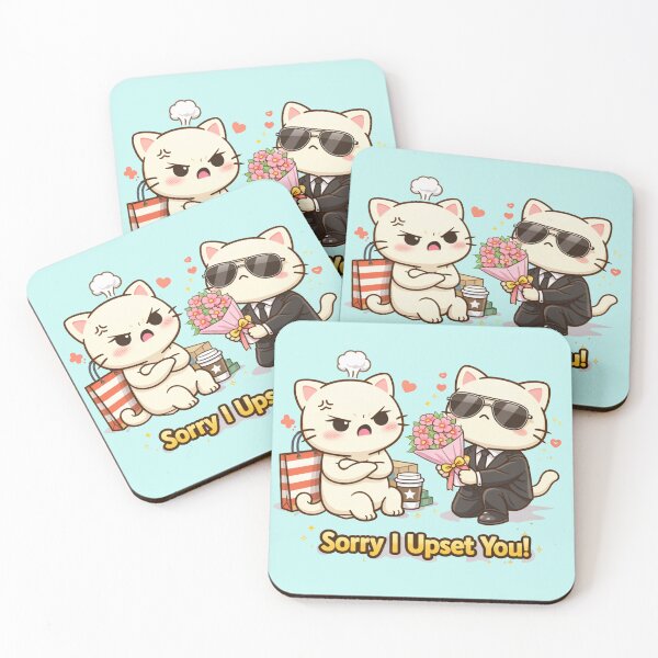 Item preview, Kawaii Sorry Cat Love Meme designed and sold by ARTISTRYHOME-27.