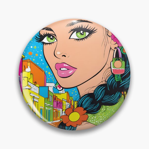 Item preview, Vibrant Portrait with Colorful Urban Background designed and sold by Artessie.