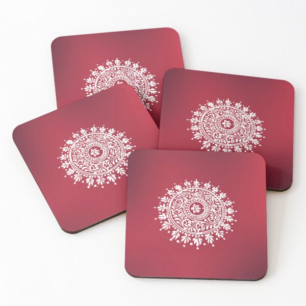 Item preview, Elegant White Mandala Design on Red Background designed and sold by Cutethings3.