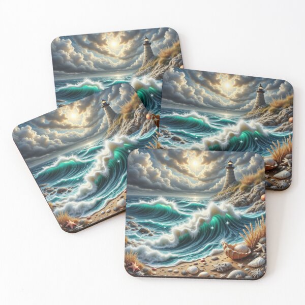 Item preview, Lighthouse Overlooking Stormy Seas designed and sold by purplesensation.