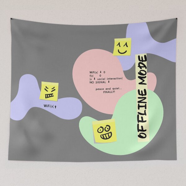 Item preview, A playful illustration showing “offline mode” designed and sold by GraphicComet.