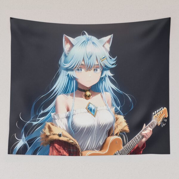 Item preview, Elfaria Albis Serfort Wistoria Catgirl Guitar Stage Mood designed and sold by PMartistStudio.