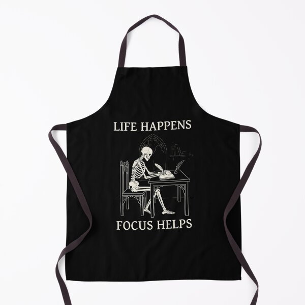 Item preview, Life Happens Focus Helps Gothic Skeleton Writing T-Shirt – Productivity Dark Aesthetic designed and sold by printedartgoods.