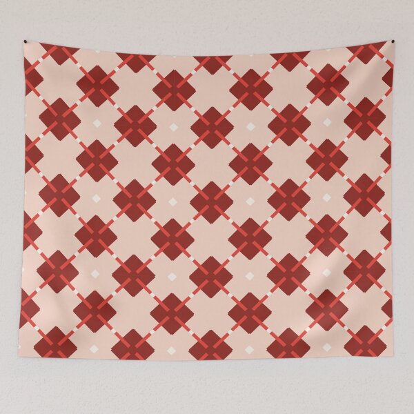 Item preview, Vintage Red Geometric Lattice Pattern designed and sold by Patternfluent.