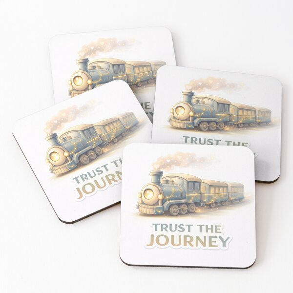 Item preview, Trust the Journey Aesthetic Train Sticker | Cute Motivational Pastel Illustration | Healing & Growth Vibes designed and sold by ZenGrowth4.