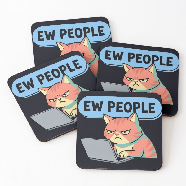 Item preview, Ew People Funny Grumpy Cat - Sarcastic Introvert Humor designed and sold by Khaled Abdelnaser.