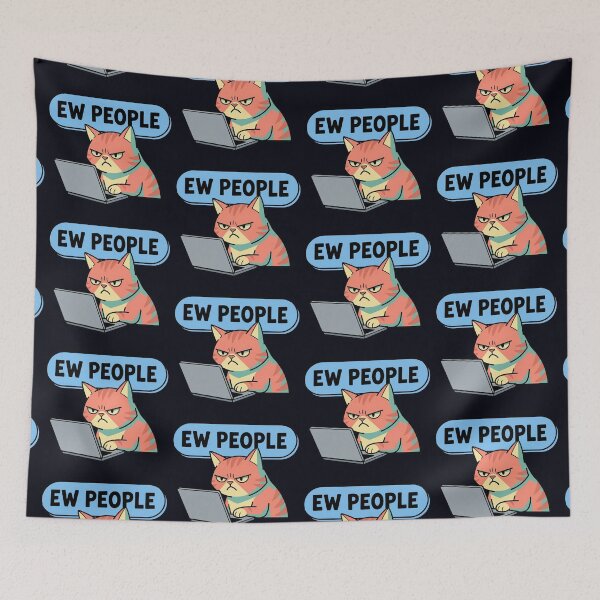 Item preview, Ew People Funny Grumpy Cat - Sarcastic Introvert Humor designed and sold by Khaled Abdelnaser.