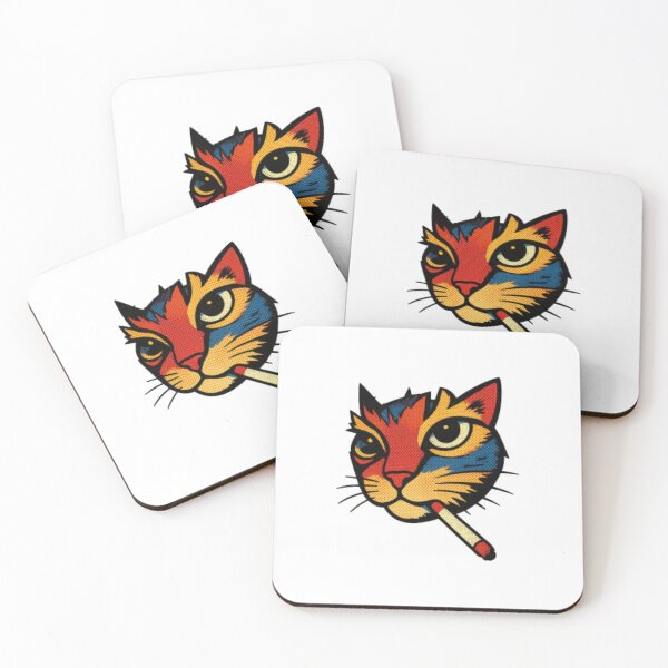 Item preview, Retro Pop Art Smoking Cat designed and sold by Colorful-Garden.