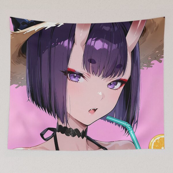 Item preview, Assassin Shuten Douji Fate Grand Order Anime Girl Waifu Summer Oni Pink Refreshing Cute designed and sold by PMartistStudio.