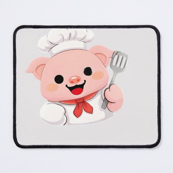 Artikelvorschau, Kawaii-Rosa-Schweinchen-Koch mit Pfannenwender – Niedliches Chibi-Schweinchen-Bäcker-Grillfest entworfen und verkauft von Trendora90.