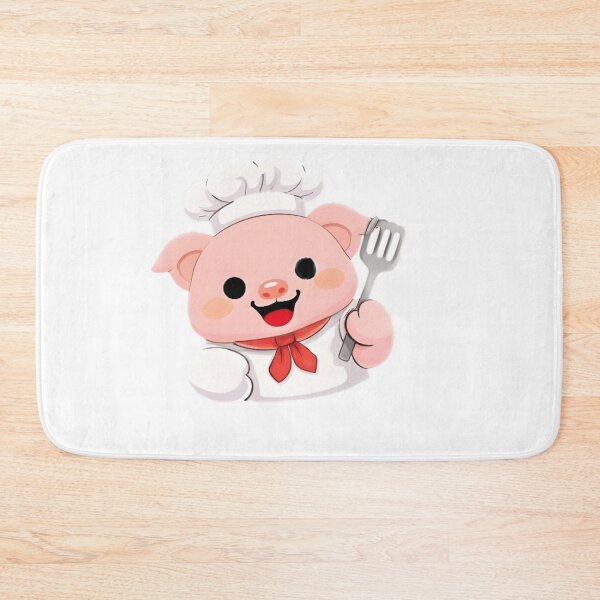 Item preview, Kawaii Pink Pig Chef Holding Spatula - Cute Chibi Piggy Baker BBQ designed and sold by Trendora90.