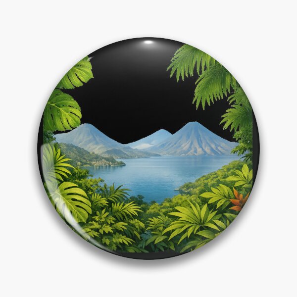 Item preview, Lake Atitlan - volcano landscape designed and sold by DamioPolArt.