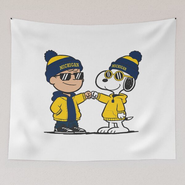 Item preview, Snoopy Michigan Basketball designed and sold by Morphologiona.