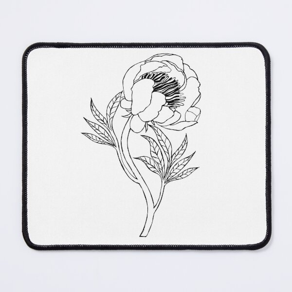 Item preview, Graceful Peony Bud Ink Sketch designed and sold by Grin Katalina Floral Patterns & Cozy Art.