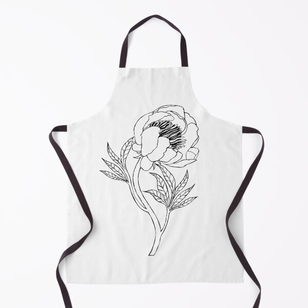 Item preview, Graceful Peony Bud Ink Sketch designed and sold by Grin Katalina Floral Patterns & Cozy Art.