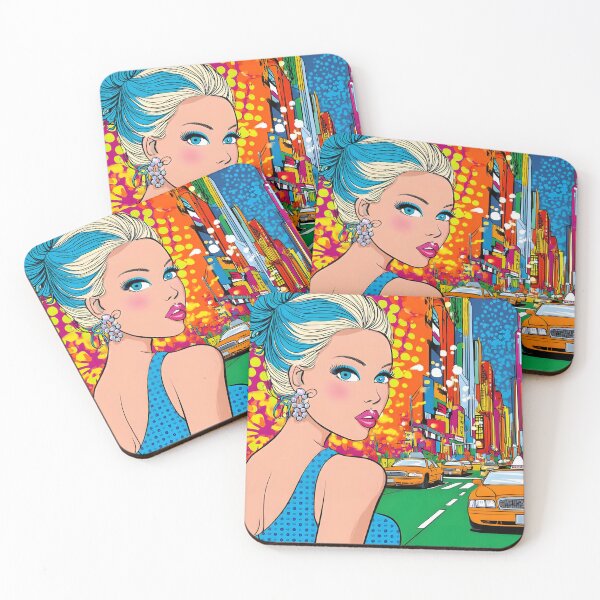 Item preview, Vibrant City Girl Against Colorful Urban Background designed and sold by Artessie.