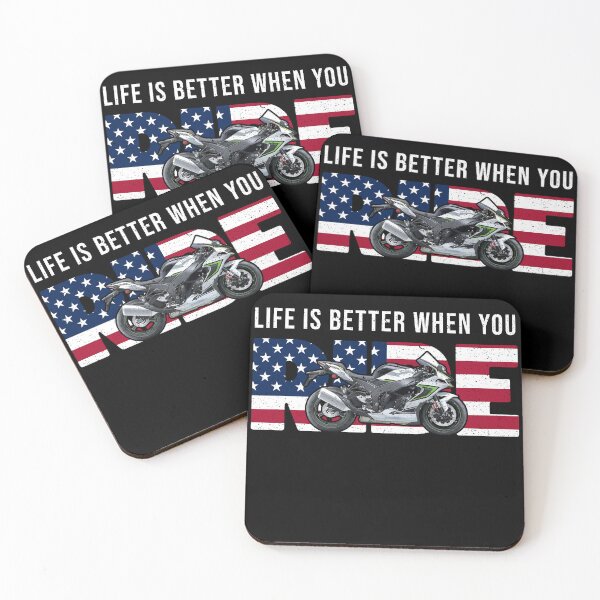 Item preview, Ride Motorcycle USA Flag Biker Shirt designed and sold by FroggyBaBoy.
