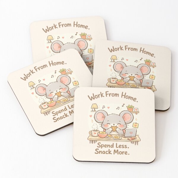Item preview, Cute Mouse Work From Home Snack Lover | Cozy Kawaii Desk Illustration designed and sold by PopCulturePixel.