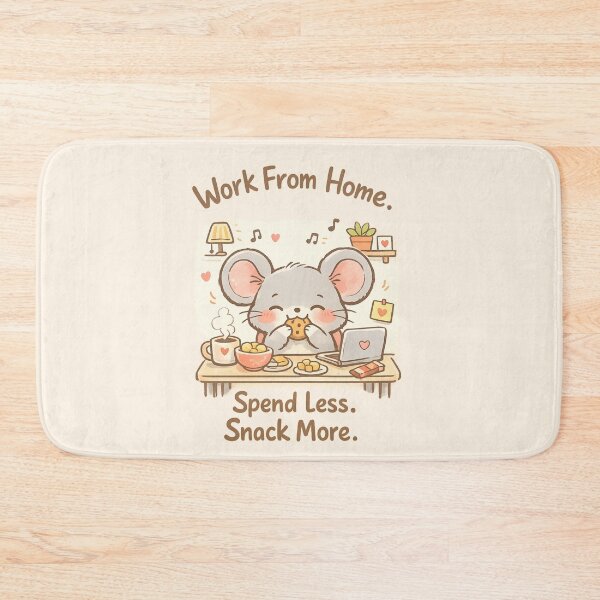 Item preview, Cute Mouse Work From Home Snack Lover | Cozy Kawaii Desk Illustration designed and sold by PopCulturePixel.