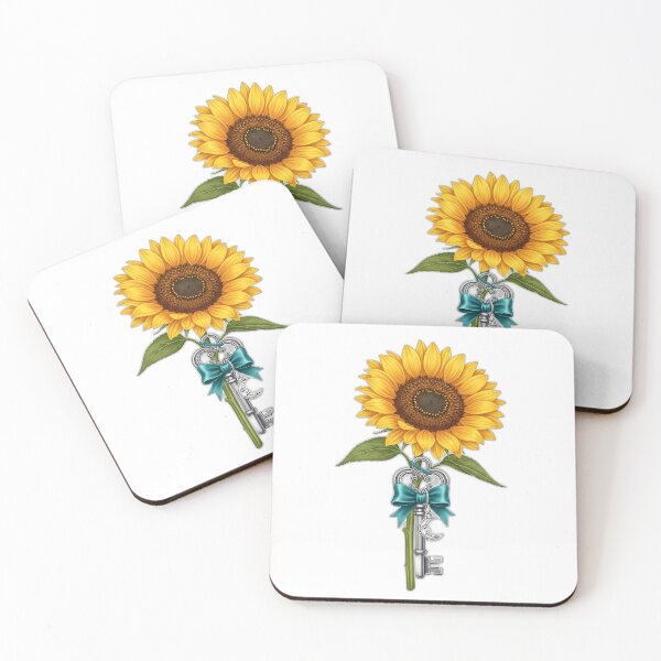 Item preview, Sunflower Silver Key Teal Bow Moon Charm designed and sold by pumsquare.