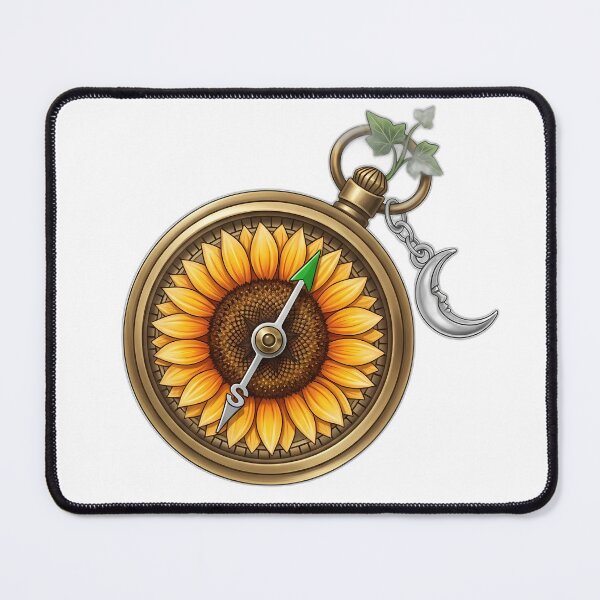 Item preview, Sunflower Pocket Compass Crescent Ivy Sprig designed and sold by pumsquare.
