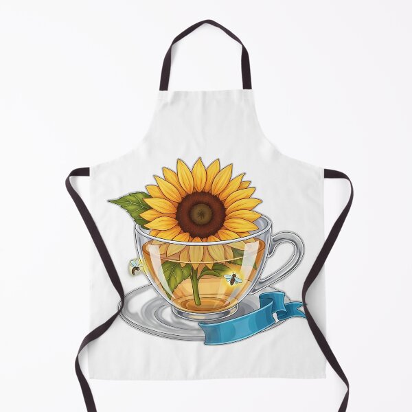 Item preview, Sunflower Glass Teacup Fireflies Blue Ribbon designed and sold by pumsquare.