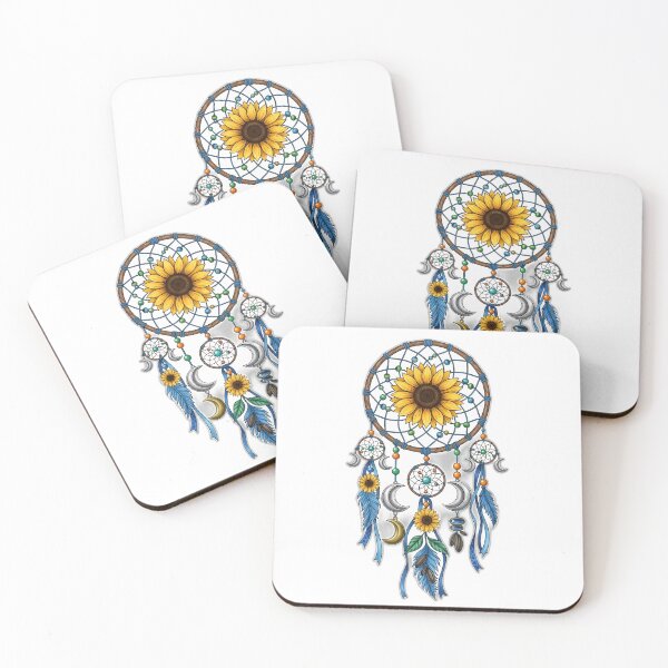 Item preview, Sunflower Dreamcatcher Crescent Charms Ribbon Tails designed and sold by pumsquare.