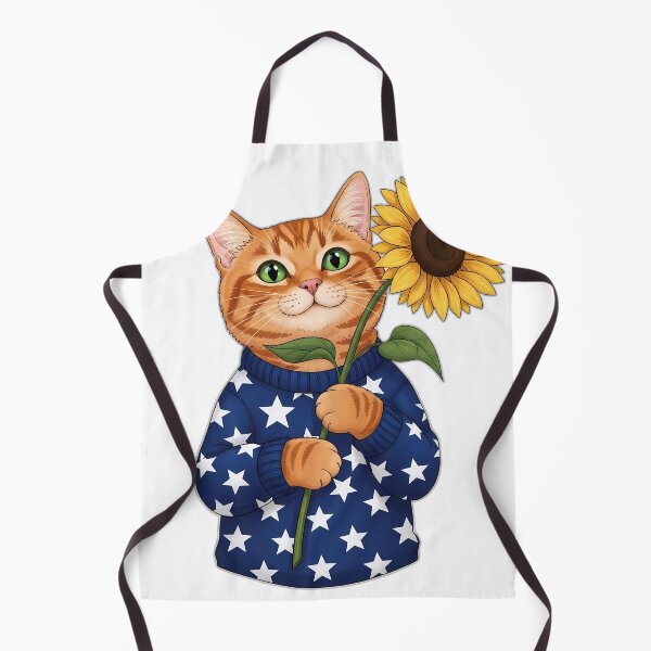 Artikelvorschau, Orangefarbene getigerte Katze, Sternenpullover, Sonnenblumenstiel entworfen und verkauft von pumsquare.
