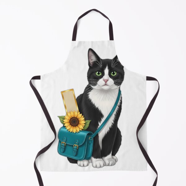 Item preview, Tuxedo Cat Teal Satchel Sunflower Bookmark designed and sold by pumsquare.