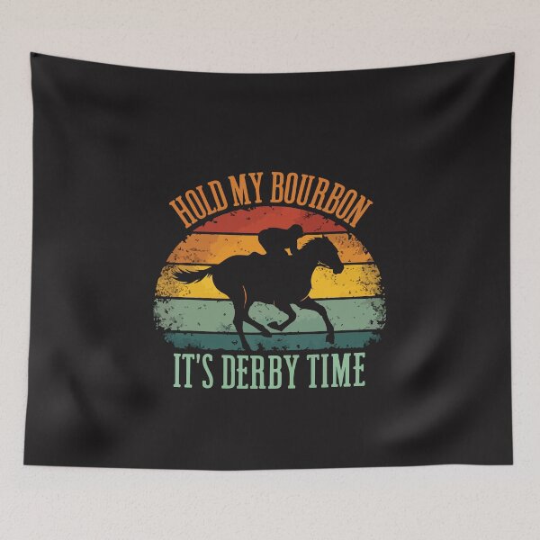 Item preview, Hold My Bourbon It’s Horse Racing Time Funny Derby Day Gift designed and sold by kiralynstration.