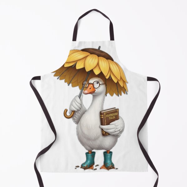 Item preview, Bookish Goose Sunflower Umbrella Teal Rain Boots designed and sold by pumsquare.