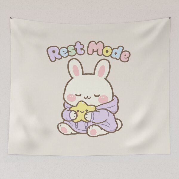 Item preview, Rest Mode Kawaii Bunny | Cute Pastel Hoodie Aesthetic Art designed and sold by PopCulturePixel.
