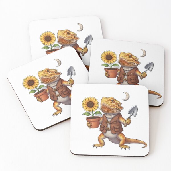 Item preview, Bearded Dragon Botanist Sunflower Pot Moon Trowel designed and sold by pumsquare.