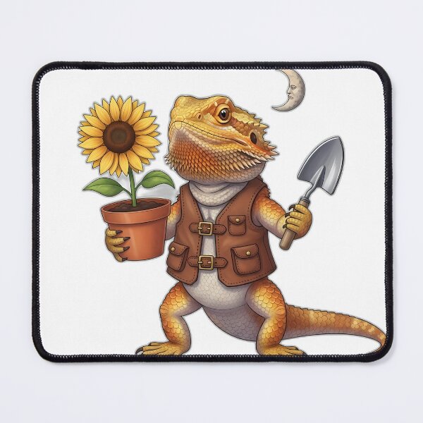 Item preview, Bearded Dragon Botanist Sunflower Pot Moon Trowel designed and sold by pumsquare.