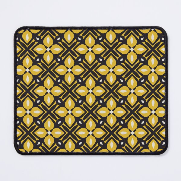 Item preview, Mid-Century Mustard Floral Geometric Seamless Pattern designed and sold by Patternfluent.